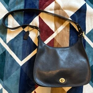 SOLD Coach Black Leather Shoulder Bag